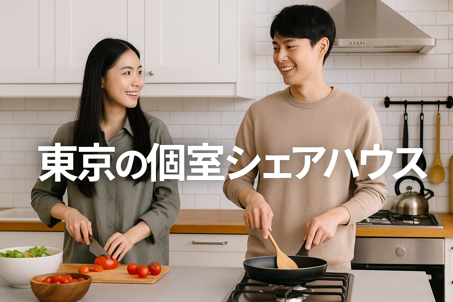 20歳の美しい日本人男女が楽しそうに料理や会話をしている