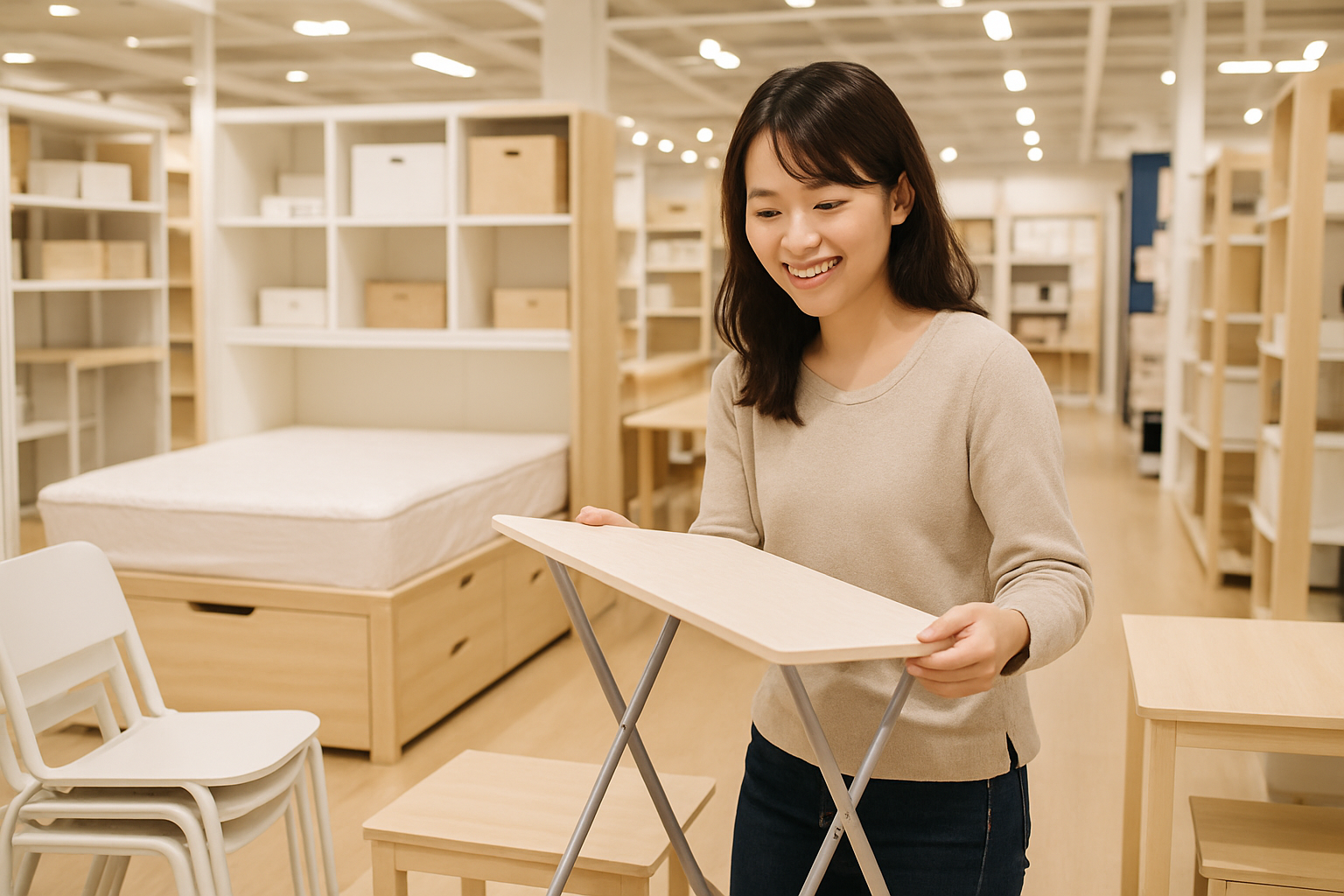 家具を選ぶ女性