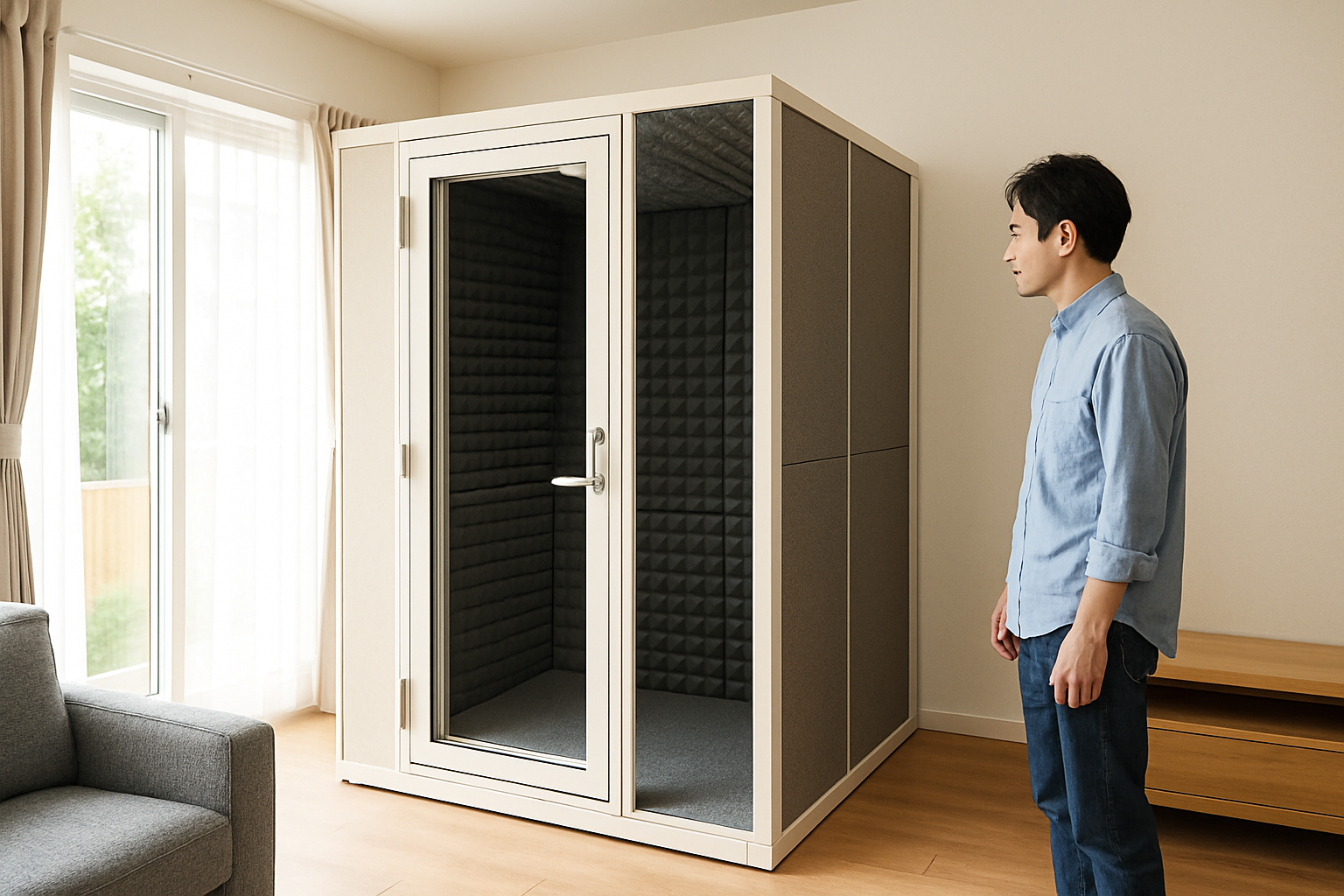 一人用の小さな防音室