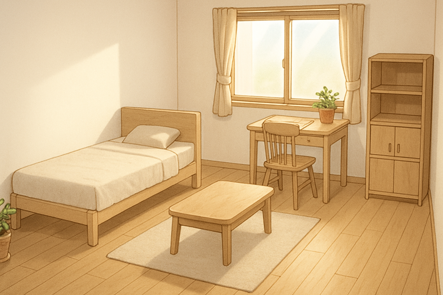 一人暮らしの部屋のイラスト